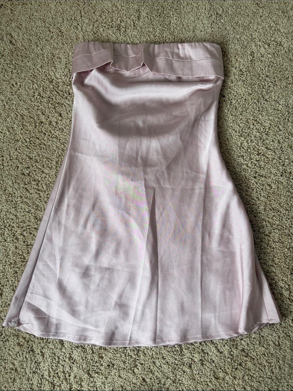 Princess Polly Strapless Satin A-Line Dress in Pale Pink